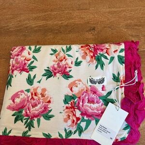 Ruffle Edge Floral Kids Blanket - Pink